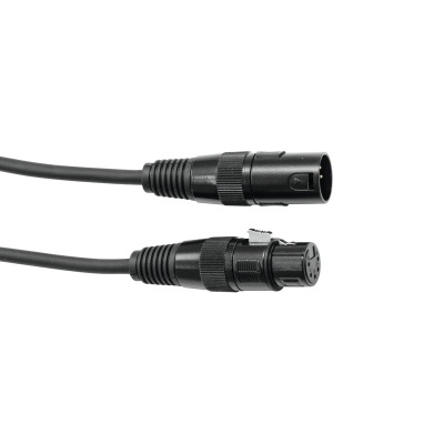 Cabo de ligação XLR preto com conectores macho e fêmea