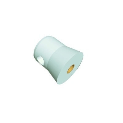 Esfregona ou acessório de limpeza branco com detalhe amarelo