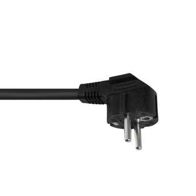 Cabo elétrico com ficha de energia preta em ângulo recto