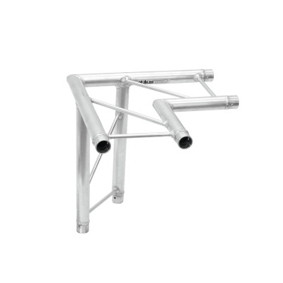 Estrutura metálica triangular de alumínio prateado