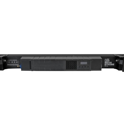 Barra de luz LED preta tipo estroboscópica com texto LED STROBE