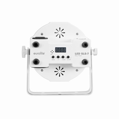 Luz de palco LED branca Eurolite LED SLS-7 com visor digital e suporte ajustável