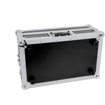 Mala de transporte preta com armação de alumínio e cantos reforçados