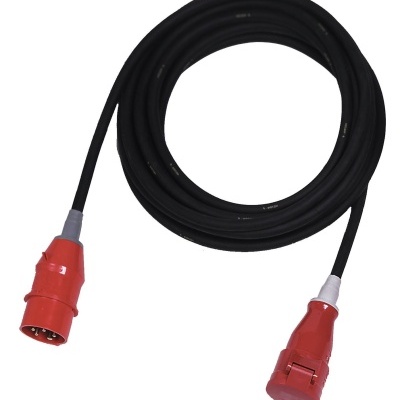 cabo elétrico preto com conectores vermelhos e 3 pinos