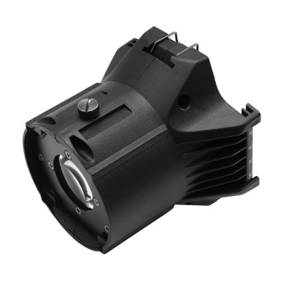 Projetor ou peça de iluminação técnica preta com lente circular