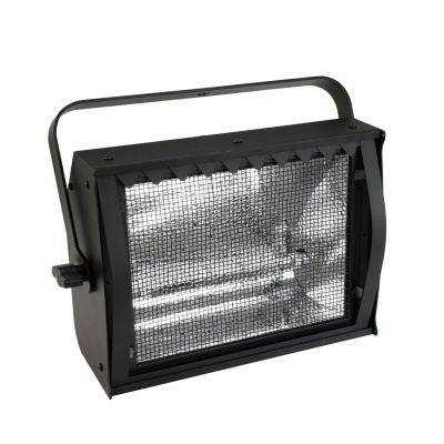 Projetor de iluminação com grelha metálica e suporte ajustável preto