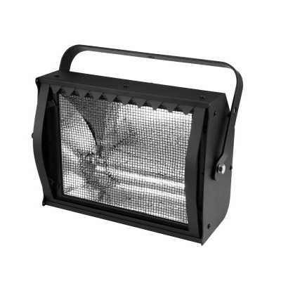 Projetor de luz preto com proteção de tela metálica