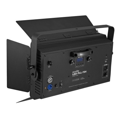 Projeto luminoso LED preto com visor digital e barn doors