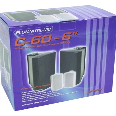 Embalaem roxa com altifalantes Omnitronic C-60 6 polegadas preta