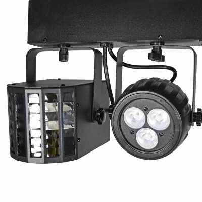 Conjunto de luzes de palco com LED e estrutura metálica preta