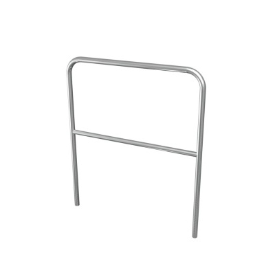 Estrutura metálica prateada com duas barras horizontais