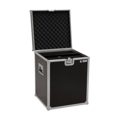 Mala preta para transporte com interior acolchoado aberta