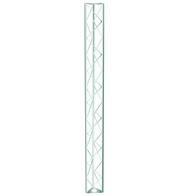 Estrutura metálica tubular retangular alta com design geométrico em cruz