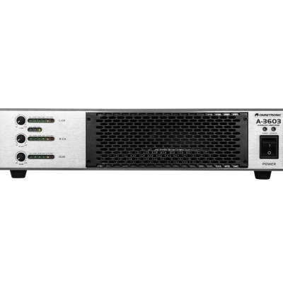 Amplificador de som Phantoms A-3603 com botões coloridos e botão de energia