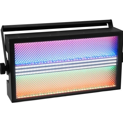Luz LED retangular colorida com suporte ajustável preto