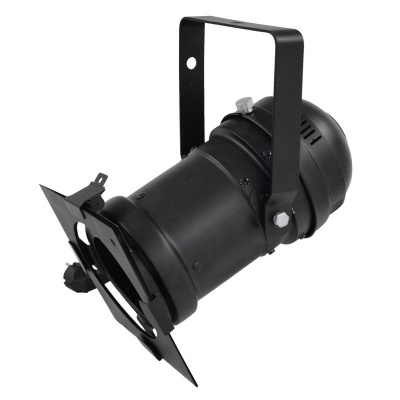 Projetor cênico preto em metal com suporte para fixação