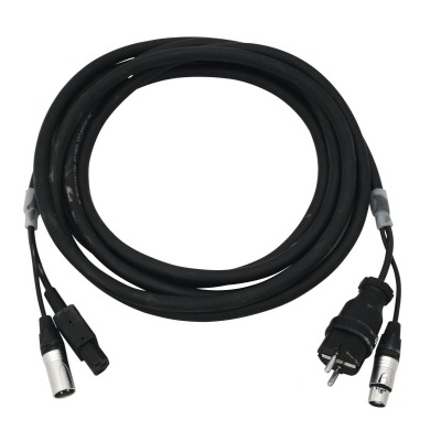 Cabo áudio profissional preto com conectores XLR