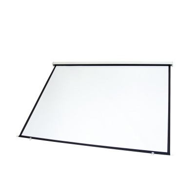 Ecrã projetor branco com moldura preta fina
