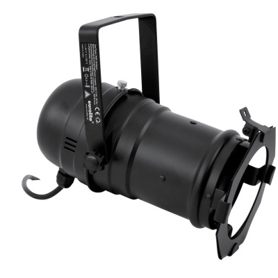 refletor de luz de palco preto com suporte ajustável e gancho