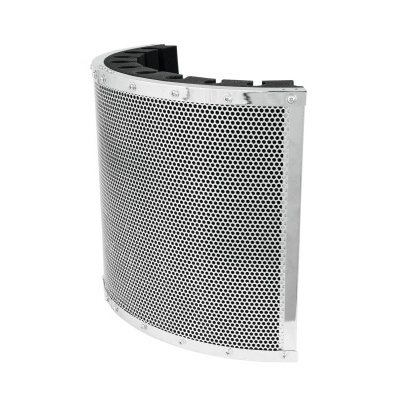 Filtro de ar metálico perfurado cinza prateado curvado