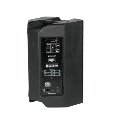 Coluna de som preta NASCA Professional com painel traseiro e fundo branco