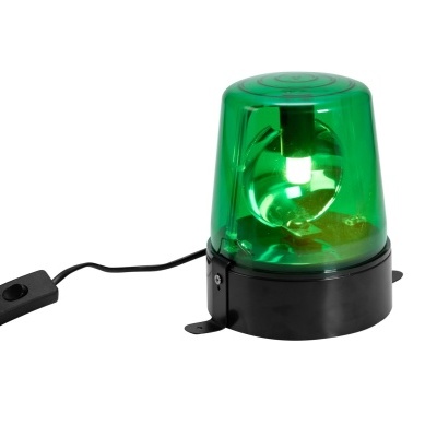 Luz de aviso verde com base preta e cabo