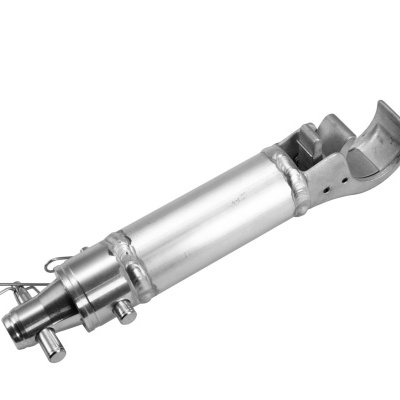 Ferramenta metálica prateada com pino de segurança