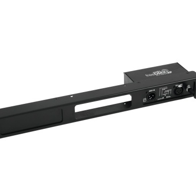 Dispositivo eletrónico preto retangular com conectores e antena