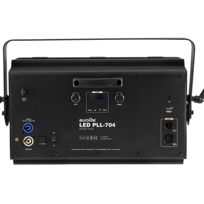 Luz LED de palco Eurolite modelo LED PLL-704 preta com botões e conectores