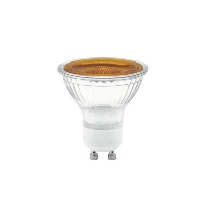 Lâmpada LED halogénea GU10 de vidro com topo amarelo