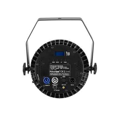 Luz LED preta com painel traseiro e suporte de metal