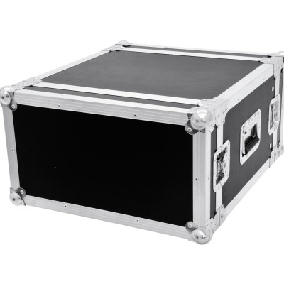 Estojo rígido preto com armação em alumínio e pegas de mão