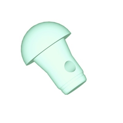 Botão arredondado de plástico verde claro com botão lateral