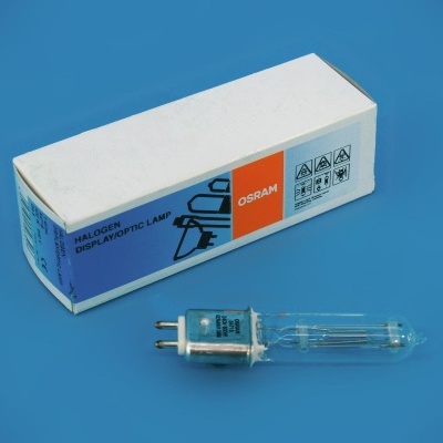 Lâmpada halógena Osram com embalagem branca e azul