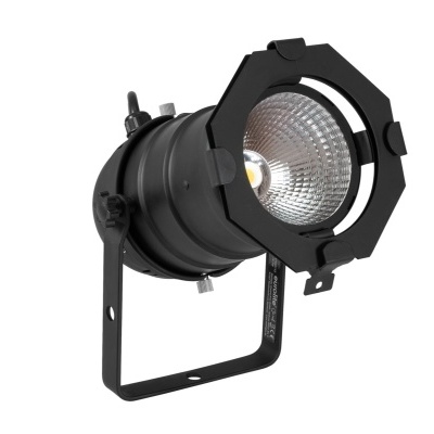 Refletor LED preto com suporte ajustável