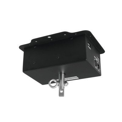 Módulo eletrónico preto com fixação metálica e conector lateral