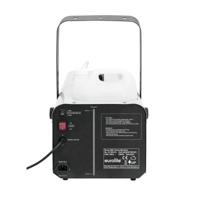 Máquina de névoa Eurolite branca e preta com suporte metálico