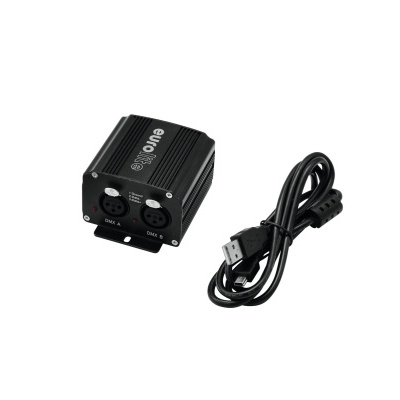Adaptador DMX One WD MIDI preto com cabo USB preto