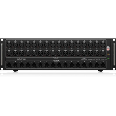 Interface de áudio Behringer S16 com várias entradas e saídas XLR