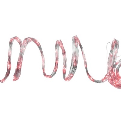 Cordão luminoso com luzes vermelhas em fundo branco