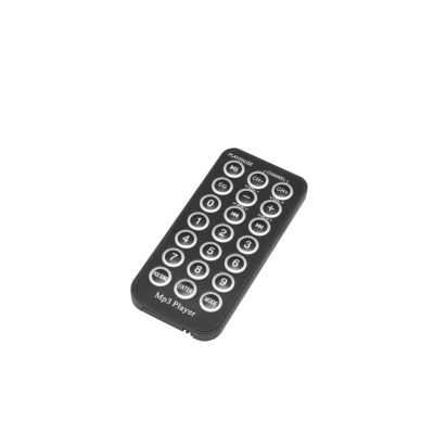 Comando remoto preto para MP3 Player com botões numerados