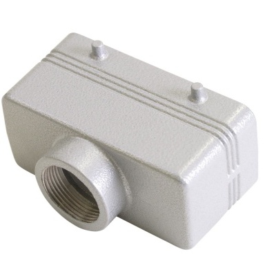 Caixa de junção de metal cinza claro com rosca interna