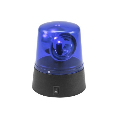 Luz de aviso rotativa azul com base preta