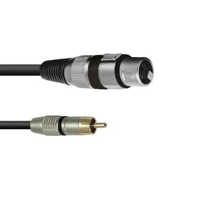 Cabo de áudio com ficha RCA e ficha XLR