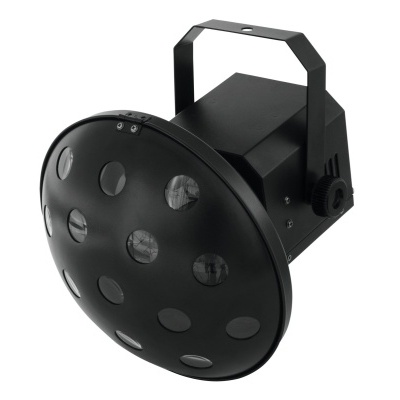 luz de discoteca preta com lente circular e suporte ajustável