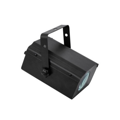 Projetor de luz LED preto com lente circular e suporte ajustável