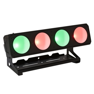 Luz LED de palco retangular com quatro lentes circulares coloridas