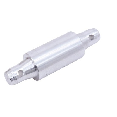 Componente metálico cilíndrico com acabamento prateado