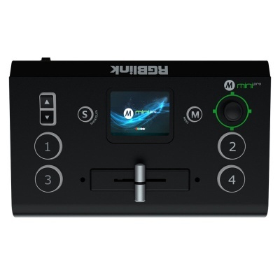Controlador mini pro preto da RCBlink com botões numerados, ecrã colorido e joystick