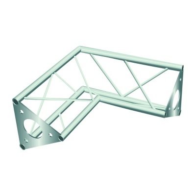 Suporte metálico em ângulo branco com reforço triangular